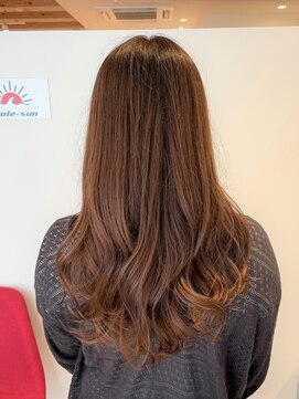 アズールサン 草加西口店(azule-sun) イルミナカラー　カーキベージュ　艶ロング