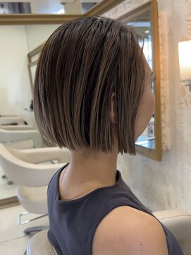 ミングル(MINGLE) ワンレンボブ大人ボブ30代40代50代白髪染めシアーグレージュ