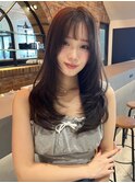 レイヤーロング美髪ワンカールシルキーグレージュ