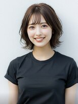 ファクトリーファイブ(Factory5)&nbsp;小顔外ハネミディアムアッシュ20代30代40代くびれミディ韓国ヘア