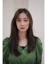 ティーワン 神埼店(T-one) ネビージュオリーブベージュ髪質改善前髪カットロングカット