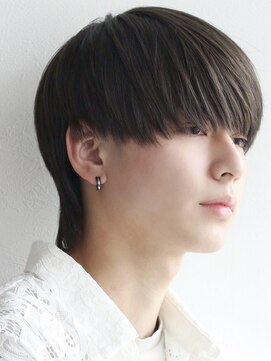 アズ ワン(AS ONE) 韓国ヘアコンマバング韓国マッシュセンターパートフェザーパーマ