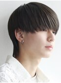 韓国ヘアコンマバング韓国マッシュセンターパートフェザーパーマ