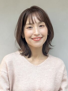 くびれボブ/ボブレイヤー/透明感カラー/外はね/日吉