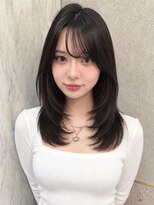 シー バイ ロンド 新宿(Sea by Lond)&nbsp;ワンホンレイヤ ー×ダークブルー[デジタルパーマ/ボブ/韓国]