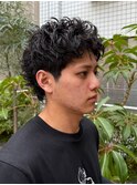マレットパーママレットヘアルーズパーマウォーリアカットメンズ