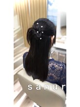 ヘアメイクサロン サヌール東京京橋 ヘアセット/着付け専門店&nbsp;お団子ハーフアップカチモリ