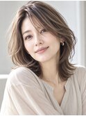ミディアムレイヤー 白髪ぼかし ハイライト 40代50代60代