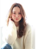 簡単スタイリング無造作厚めバングクラシカルカール重めスタイル