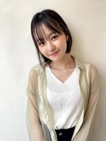 キープへアデザイン(keep hair design)&nbsp;ワンレンボブ/切りっぱなし/黒髪/20代.30代.40代【三橋】