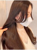 韓国前髪顔周り×チェリーブラウンフェミニン【新宿/髪質改善】
