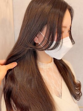 ラルムバイシー 新宿(LARME by Sea) 韓国前髪顔周り×チェリーブラウンフェミニン【新宿/髪質改善】