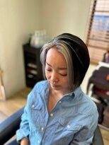 ラクヘアー 上福岡店&nbsp;センターパートショート◎フェイスフレーミング×シルバー