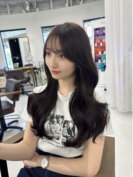 ハピネス 梅田茶屋町店(HAPPINESS) 韓国ヘア/ロングレイヤー/顔周りカット/ブリーチなし/グレージュ