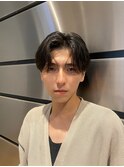 ハンサムショート　ニュアンスパーマ　黒髪