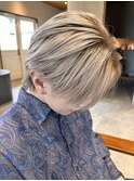 ダブルブリーチ☆ミルクティーカラーセンターパート、ウルフ