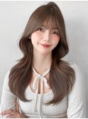 愛されサイドバングエアリーカールくびれヘア艶感ワンカール