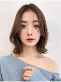 オリーブベージュ/レイヤーカット/韓国/顔周り/ボブ/前髪/横浜