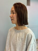 アトリエ タキ(atelier.taki) ベージュカラー 髪質改善 切りっぱなしボブ 顔周りカット 30代
