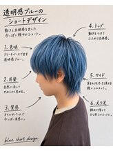 アース 若葉台店(EARTH)&nbsp;若葉台でブルーカラーなら透明感ショートで軽く見せる