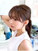 【島田佑】ミディアムレイヤーカットグレージュ顔周りカット