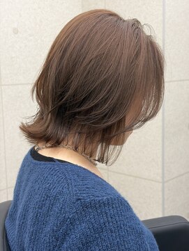 スターズ 柏(STARS) レイヤーボブ オリーブベージュ 髪質改善 透明感カラー ボブ