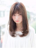 流しバング 柔らかストレート