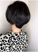 ブルージュカラー_耳かけ,毛先パーマ,イメチェン
