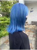 【LA PENSEE BLEU】くすみブルー　恐竜カラー　ブリーチ　ブルー