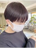 大人ショートボブ黒髪ショートカットマッシュショート前髪あり