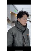 刈り上げショートフェードスリックバックワンカールパーマ