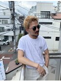 束感ショート 波巻き ハイライト マッシュパーマ