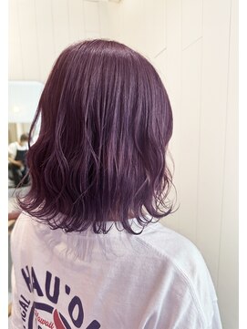 カームバイリベルタ(calm by Re:berta) ラベンダーカラー/波巻きボブ/ニュアンスカラー/デザインカラー