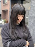 前髪パーマアッシュカラーレイヤーロンググレーベージュ[大宮]