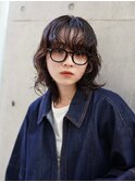 ニュアンスパーマ/切りっぱなしボブ/ミディアム