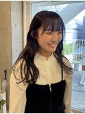 ロングヘア、前髪カット