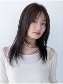 韓国風レイヤーカット髪質改善ダブルカラーミルクティーベージュ
