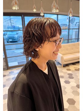 リベラル(liberal) 重軽 ボブウルフ レイヤー パーマ 【30代/40代/50代】