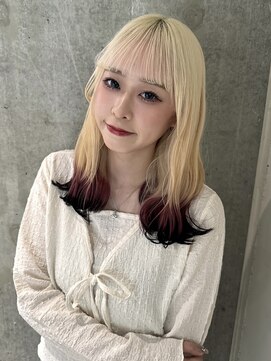 モニカ 栄店(MONIQA) 抜きっぱなしブロンド　裾カラー