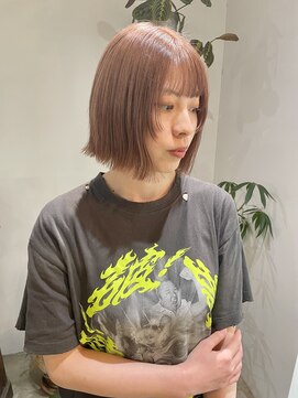 アスティブランシュ(Asti blanche) ピンクベージュ × ミニボブ /顔周りレイヤー/ピンクブラウン