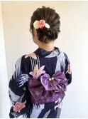 サイドお団子×浴衣アレンジ