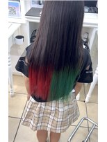 シャルティア 岩国(SHALLTIA)&nbsp;裾カラー/ツートーンカラー/デザインカラー/グリーン/レッド