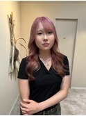 Rina ピンク×ベージュ　ルーツカラー