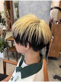 刈り上げマッシュ×アンブレラカラー