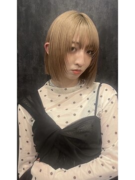 ポイントファイブバイソレイユ 小松店.5 by SOLEIL) ボブ前下がりボブブリーチゴールド