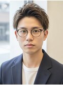アップバングショートビジネスショートツーブロック刈り上げ