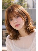 ミディアム20代30代ストレートレイヤー前髪なし前髪あり池袋