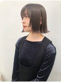 切りっぱなしミニボブ×シースルーバング