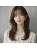 ナチュラル小顔前髪あり後れ毛サイドバング結べるボブくびれヘア