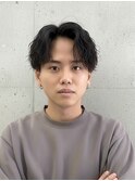 波巻きツイストスパイラルニュアンスセンターパートサーフカール